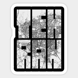 Tehran, Iran City Map Typography - Light Sticker